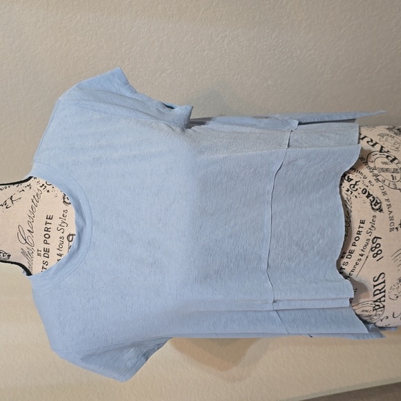 Free People Movement Blue Cropped Active Tee XS Flowy Layered Stretch NWOT - Picture 7 of 8